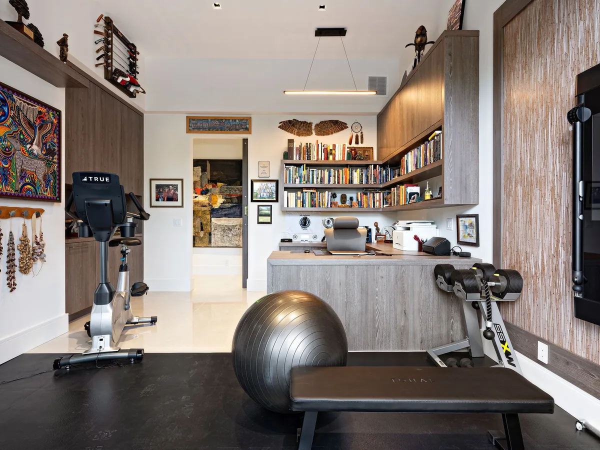 Custom built-in bookcase wall and millwork in a Palm Beach County home, Jupiter FL