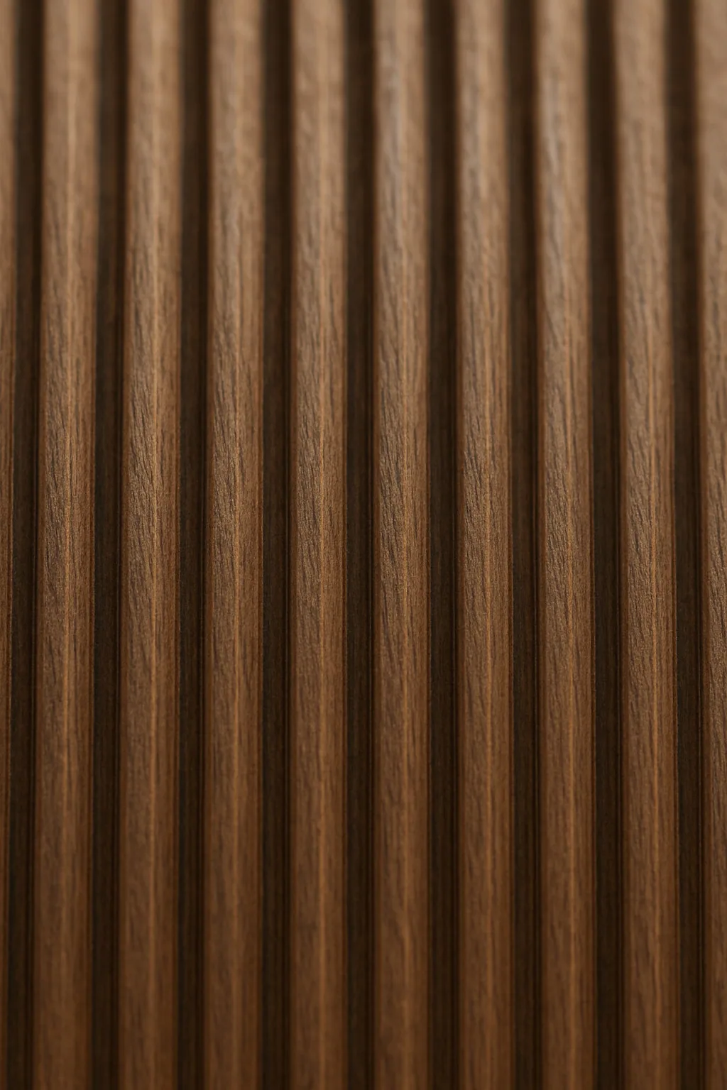 Fluted walnut wall panelling detail, custom architectural woodwork, Jupiter FL