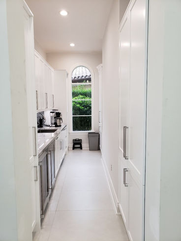 Custom kitchen with painted island
