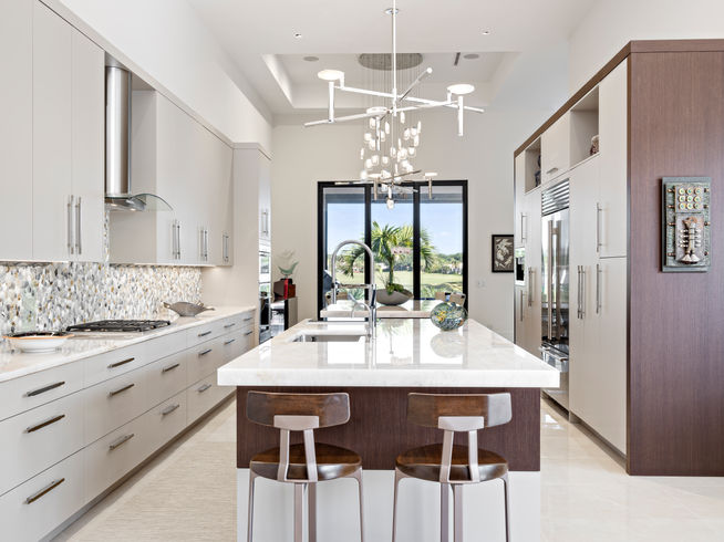 Custom kitchen detail with hand-finished cabinetry
