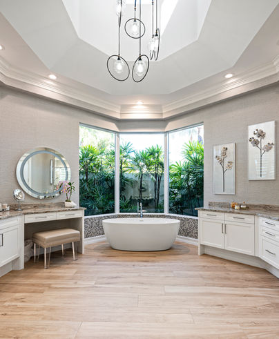 Custom floating vanity in walnut